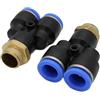 CNCTEC Raccordo pneumatico a Y multiplo 3/8 - 12 mm IQS Y connettore a T aria compressa