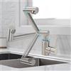 VirtuGro Rubinetto Lavello Cucina Pieghevole Rubinetto Bagno Flessibile 1080° Rotante Miscelatore Cucina Freddo e Caldo Monocomando Miscelatore Lavabo Bagno Acciaio Inox Spazzolato Argento