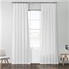 HPD Half Price Drapes PRCT-S19B-108-FP, Tende velate plissettate in cotone tinta unita per soggiorno, 63,5 x 274,3 cm, colore bianco whisper, 63,5 x 274,3 cm