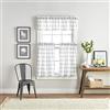 Curtainworks Tende da cucina rustiche in stile rustico, stile rustico, a quadri, per finestre e bar, 91,4 cm, 3 pezzi, grigio