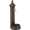 Relaxdays Fontana da Giardino in Stile Antico, Fontanella a Colonna con Rubinetto e Vaschetta, HLP: 72x26x31 cm, Marrone