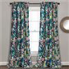 Lush Decor, Dolores, Coppia di tende a pannello filtranti per finestre, 132 x 274 cm (larghezza x lunghezza), colore: blu navy e multicolore, con stampa floreale con uccellini, tende stile