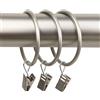 Rod Desyne Anelli per tende da 5,1 cm con clip, nichel satinato