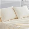 Linen Closet Set di 2 federe standard in percalle di cotone 400 fili, avorio