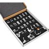 ANYQOO Set di 32 piedini per macchina da cucire Singer, Brother, Babylock, Janome, Elna, Toyota, New Home, Simplicity, Necchi, Kenmore e la maggior parte delle macchine da cucire ad attacco basso