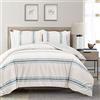 Lush Decor Farmhouse Stripe - Set copripiumino da 3 pezzi, colore: Blu