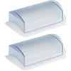 Westmark 211622E3 - 2 contenitori per burro da tavolo, in plastica, colore: Bianco/Traslucido