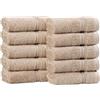 Superior 600 gsm Egyptian Cotton Set di 10 Asciugamani per Il Viso in Cotone Egiziano, Toast, 100% Pettinato a Fibra Lunga di Alta qualità, 33x35.6x5.0999999999999996 cm