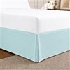 Cathay Home - Mantovana giroletto a pieghe in microfibra spazzolata, facile da infilare, ultra morbida, resistente allo sbiadimento e alle pieghe, colore: verde acqua, per letto singolo