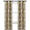 Lush Decor, Coppia di pannelli per tenda oscurante per finestra, con occhielli isolati, motivo uccelli e fiori, colore grigio e giallo, 213,4 x 96,5 cm