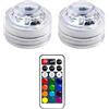 Doukesh Mini Luce LED Sommergibili con Telecomando RGB Luci Piscina Sommergibile Luce LED RGB Impermeabile Luci Subacquee 16 Colori per Acquario Stagno Vasca da Bagno Giardino 2PC