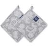 Encasa XO Presine Da Cucina | Supporti in Cotone per Utensili Caldi da Microonde | 21 cm | Resistenti al Calore, Imbottite, Con Anello per Appendere | Per Cucinare e Cuocere | Set of 2 | Grigio