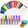 Zinueen Vinile permanente Smart per Cricut Joy, 40 pezzi di pellicola per plotter in vinile Smart, vinili metallici brillanti, pellicola adesiva per plotter, set di trasferimento per plotter per DIY, tazze