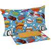 Riad Arredo Set Completo Letto Stampa Digitale 100% Cotone Ideale Ragazzi Bambini Divertente Made in Italy (Boom, Singolo)
