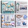 Artscope Stampe e Quadri su Tela 4 pz. Località Balneare Immagine Fotografia Murale Tela Wall Art Bel Regalo per Home Decor Ristorante Cucina Regalo di Anniversario Compleanno 30x30CM