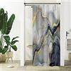 Uiiooazy Tenda Doccia Antimuffa, Tenda da Doccia Piccola 90x180cm Verde Scuro Effetto Marmo Grigio Acquerello Tende da Bagno Tessuto Lavabile Impermeabile Poliestere Tende Vasca da Bagno con 6 Anelli