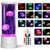 AONESY Lampada Meduse Lampada Lava Meduse Acquario Notturna Telecomando Jellyfish Lamp Lampada a LED con 17 Colori Cangianti, USB Lampada da Tavolo per L'umore, per Casa, Ufficio, Hotel, Bianco