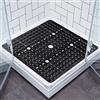 Lurowo Tappetino da doccia antiscivolo, grande tappetino da bagno quadrato, 70 x 70 cm, con ventose, tappetino da bagno antibatterico, lavabile per la doccia, vasca da bagno (nero)