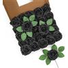 LEUCHTAMOR 25 rose artificiali in schiuma nera, realistiche al tatto, per fiori fai da te, ghirlanda, baby shower, bouquet da sposa, tavolo, composizione floreale, decorazione per la casa