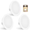 YindaLux Set di 3 faretti da incasso a LED, 230 V, dimmerabili, 3 W, 4000 K, bianco neutro, ultra piatto, 300 lm, foro 55-58 mm e 15 mm, IP44, faretto da incasso per armadio a specchio, bianco