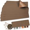 Sölmo sølmo I Tovaglietta di design in pelle PU, resistente al calore in due colori I 4 pezzi tovaglietta lavabile con sottobicchiere, tovaglietta in pelle, tovaglietta, tovaglietta bambini (marrone/oro)