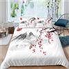 Homewish Set di biancheria da letto in stile giapponese per bambini e ragazze Fuji, copripiumino matrimoniale per adolescenti e adulti, con inchiostro dipinto a mano, per camera da letto