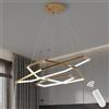 HvKvHvY Lampadari da soffitto dorati, lampada a sospensione a LED in acciaio inox, plafoniere da soffitto con telecomando da 65 W per soggiorno, plafoniere regolabili per sala da pranzo, ufficio, cucina, came