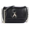 PATRIZIA PEPE Mini borsetta a tracolla in pelle di capra con patta e Fly in metallo Nero Nero nero K103 Taglia Unica
