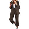 Kobilee Completo Donna Elegante Curvy Pantalone Giacche Due Pezzi Taglia Forti Estivo Giacche da Abito Blazer Ufficio e Lavoro Completi Donna Comode Tuta Elastici in Vita Maniche Lunghe Plus Size