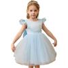 Generisch Vestito da principessa per bambini in maglia vestito da principessa e ragazza, Celeste., 4-5 Anni