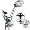 HOTEL SPA - Soffioni doccia con doccetta - Alta pressione con filtro doccia - Soffione doccia da 10,2 cm, soffione portatile da 10,2 cm - 3 in 1, 30 regolazioni, Showerspa (cromato)