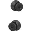 SCHLAGE Bowery F51ABWE622 Pomello per porta serratura con chiave, nero | Pomello per porta d'ingresso con chiave con serratura a pulsante, facile da installare, sicurezza certificata e durata