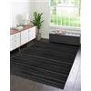 IlGruppone Tappeto Arredo In Vero Bamboo Naturale Grande a Listelli Bordato Bambù Soggiorno Cucina Salotto Listello Legno - Nero - 140x200cm