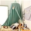 Surwin Baldacchino per Letto Bambini, Tenda Zanzariera Cupola Rotonda Baldacchino per Decorazione Lettino Culla Bambini Cameretta Camera da Letto Lettura - Lago Verde
