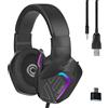 Oniverse Cuffie da gioco cablate con microfono regolabile, compatibile con PS5 PS4 Switch Xbox PC Mac, cuffie da gamer a LED, altoparlanti 50 mm comodi e traspiranti, cablati jack - Meteor (Carbon