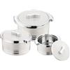 Pinnacle - Set di 3 casseruole isolate con coperchio, 3,7/2,6/1,5 qt. Scaldavivande termiche per zuppa/insalata, contenitore per alimenti caldi in acciaio inox, miglior set regalo per le mamme -