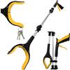 Adiwo Pinza Raccogli Oggetti, Magnetica Pinza Raccogli Rifiuti 91cm, Pinza Telescopica Prendi Oggetti con Punta Magnetica Testa Rotante a 360°, Mascella Antiscivolo per Agli Anziani(Giallo)