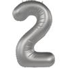 Folat 10472 Palloncini in alluminio Argento Numero 2 - Moonlight Silver - Satin Gloss - 86 cm - Lamina di Elio Palloncini Decorazioni per Feste di Compleanno Anniversario