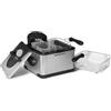 Elite Gourmet, Friggitrice elettrica a immersione EDF-401T con 3 cestelli, 1700 W, controllo regolabile di temperatura e timer, coperchio con finestra di visualizzazione e filtro antiodore