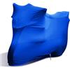 TECTICO Coprimoto Fodera per motocicletta elastica Traspirante Resistente ai graffi Resistente al calore Interno protezione solare UV Blu, 295 x 110 x 140cm