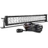 Willpower Barra Luminosa a LED da 22 Pollici 120W Fascio Flood Spot Barra Led 12V 24V con Cablaggio Harness Fendinebbia Lampade da Lavoro Luci di Guida Fuoristrada per Camion 4X4 Trattore Barca Pickup