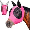 BINYI Maschera da mosche per cavalli con maschera per mosche, protezione dai raggi UV, per cavalli, shetty con orecchie, in rete traspirante, protezione per cavalli, testa di cavallo, sangue freddo (rosa)