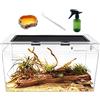 Reptile Growth PC Terrario Kit, 20 x 10x 11 PC terrarium con vista completa visivamente accattivante, PC terrario rettili per Geco leopardino Drago barbuto Ragno lumaca insetto tarantola serpente
