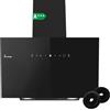KKT KOLBE TRIO8025S - Cappa aspirante 80 cm, 782 cbm/h, cappe da parete senza testa, colore nero, vetro, controllo gestuale, funzionamento SensorTouch, illuminazione a LED, TRIO8025S