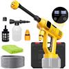 JAOGAUS Idropulitrice a Batteria, Idropulitrice Portatile da 100 bar Compatibile con Batterie Makita, Con Tubo Flessibile da 10 m, 10 Livelli di Pressione, Display LED, Per Auto, Giardino (senza batteria)