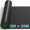 Vivo Technologies 2 m x 25 m resistente membrana erbacce da giardino barriera erbacce tessuto per paesaggistica vialetto ghiaia erba artificiale prato sottofondo rotolo copertura per terreno erbacce patio, giardino