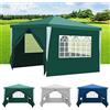 Yakimz Gazebo da giardino, impermeabile, stabile per l'inverno, con 4 pannelli laterali e finestre, protezione UV 50+, per feste, mercato, mercatini delle pulci e campeggio, verde, 3 x 3 m