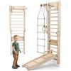 Goodevas Set da parete svedese 6 in 1 e scivolo per bambini, versatile, scala da arrampicata, altalena e tavola scorrevole, attrezzatura da gioco ideale per interni, per bambini da 1 a 7 anni