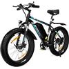 HITWAY Bici Elettrica uomo,26 2.1/4.0 Fat Tire 7 Velocità Bicicletta Elettrica da 36V12AH/48V15A Batteria al Litio Rimovibile 35-90km, Pendolarismo in città & MTB Bici Elettriche