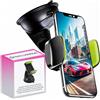Salveria Porta cellulare auto cruscotto ventosa Parabrezza compatibile con smartphone fino a 7,6 Rotazione a 360º Posizionamento orizzontale e verticale Regolazione universale Installazione semplice